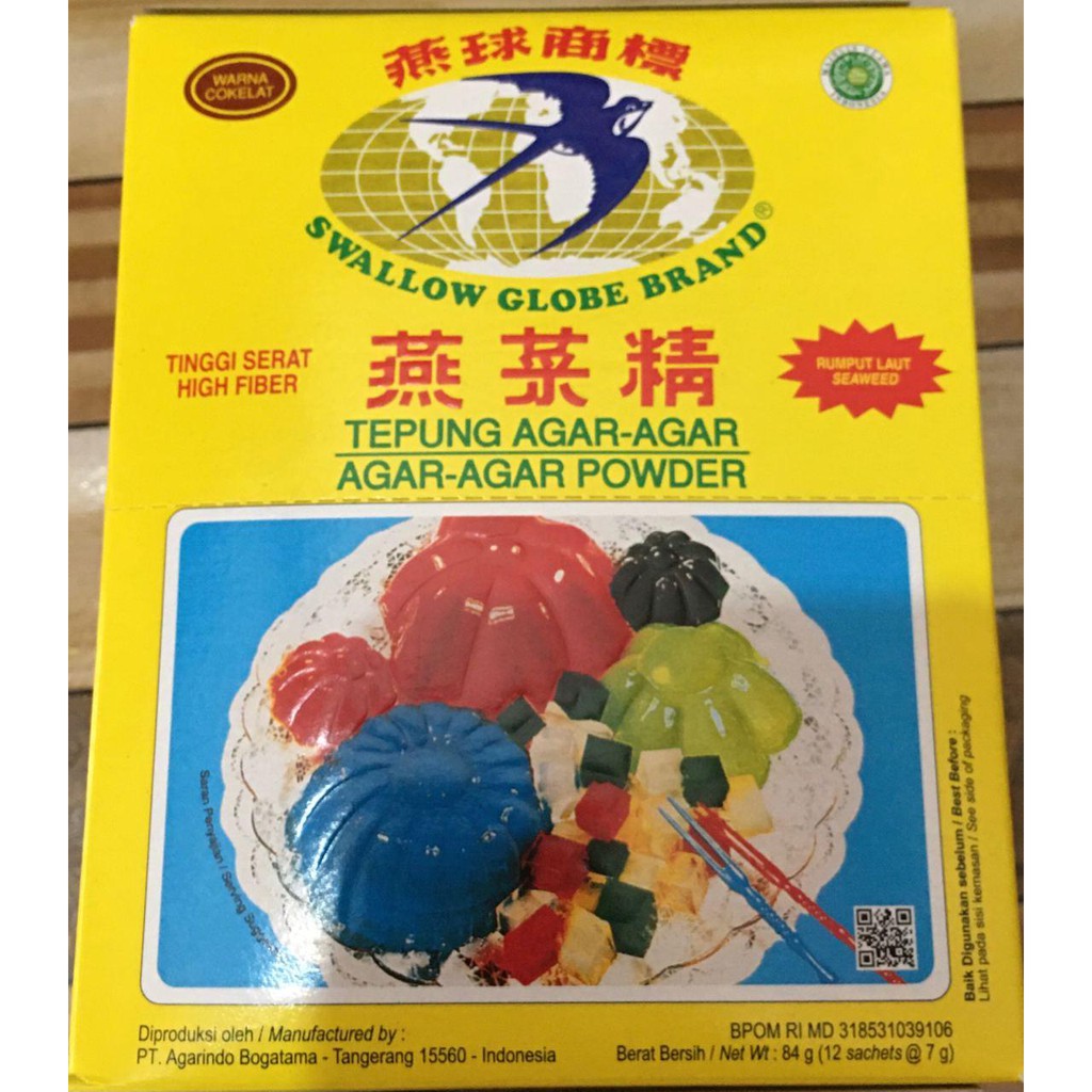 Jual SWALLOW GLOBE per DUS Tepung Agar Agar Powder (isi 12 Sachet ...