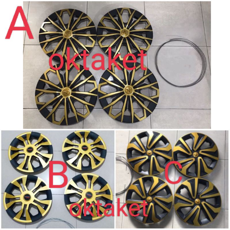Jual Dop velg cover tutup whelldop list Gold ring 13 & 14 mobil ...