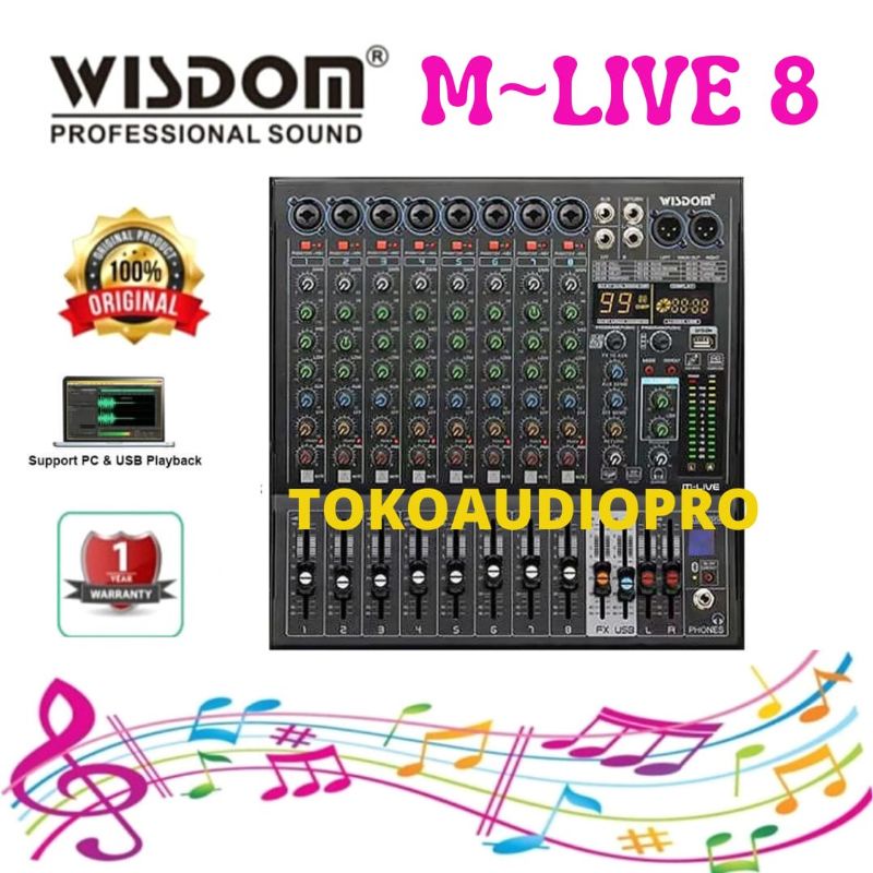 Jual Wisdom M Live8 8-Channel Mixer Audio with Bluetooth Mlive8 ...