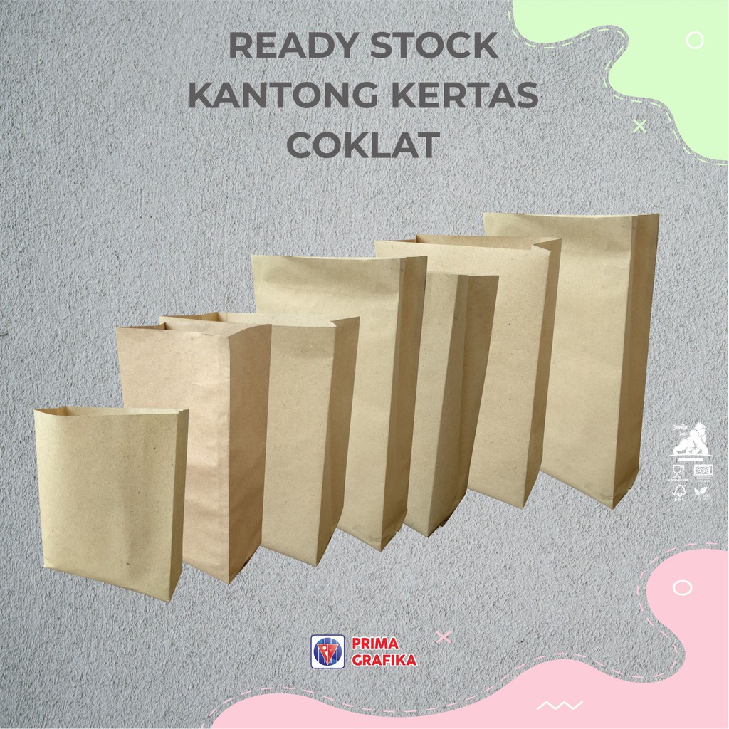 Jual Kantong Kertas Coklat Polos Untuk Aneka Makanan Paperbag Shopee Indonesia