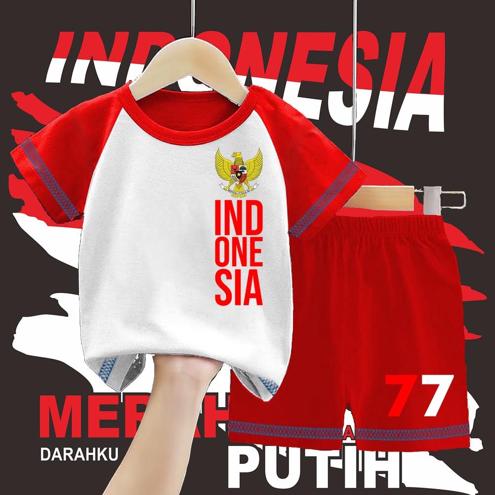 Jual Baju Raglan Log-Gar Baju Setelan Anak Kemerdekaan Indonesia Baju ...