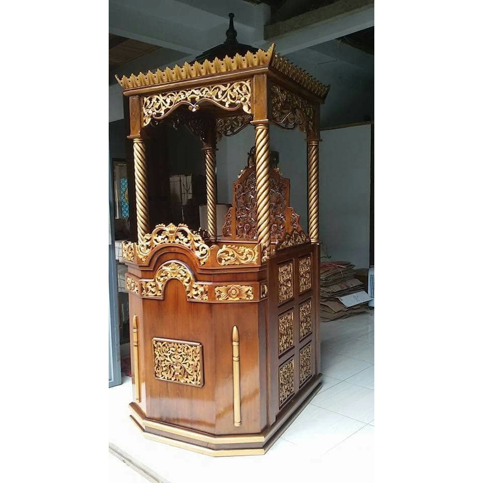 Jual MIMBAR MASJID-MIMBAR UKIR JATI-MIMBAR KUBAH JATI | Shopee Indonesia