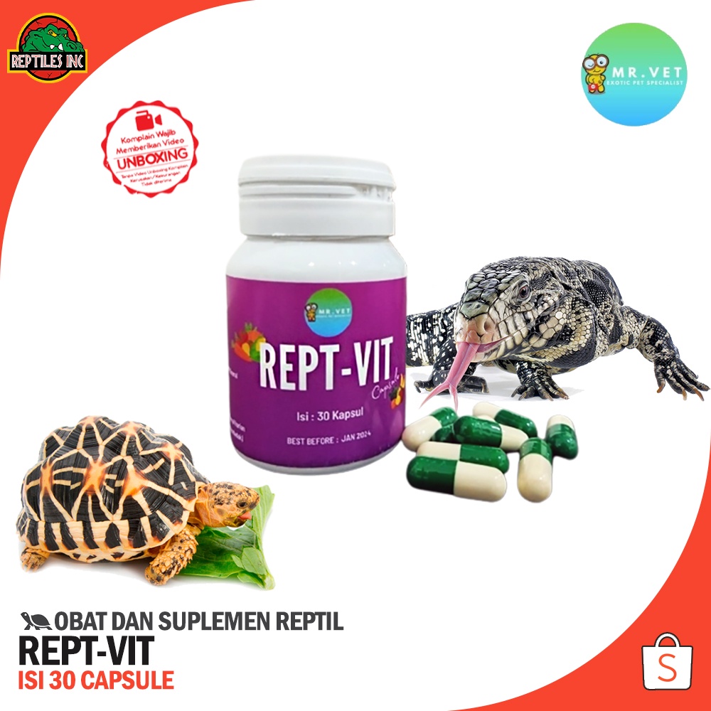 Jual ReptVit Rept Vit Capsule / Vitamin Reptil Torto Kura Kura Sulcata