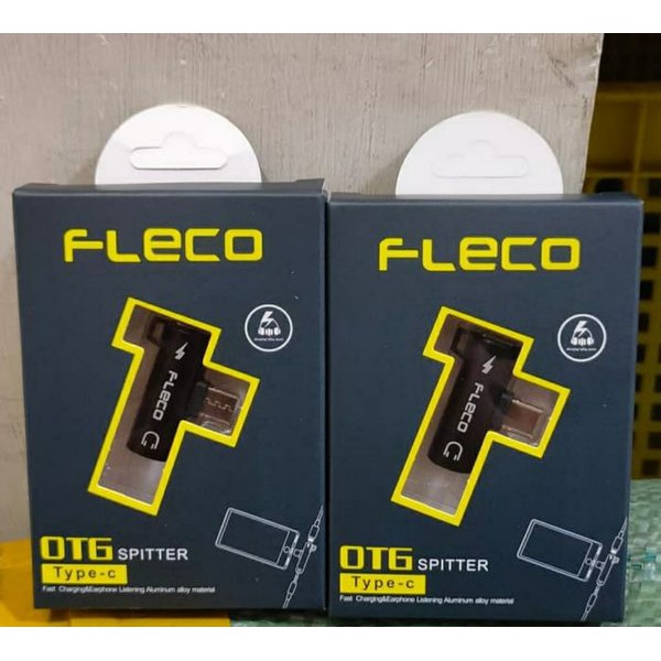 Jual Fleco Otg Spliter Splitter Type C Converter Earphone Dan Type C Usb Shopee Indonesia