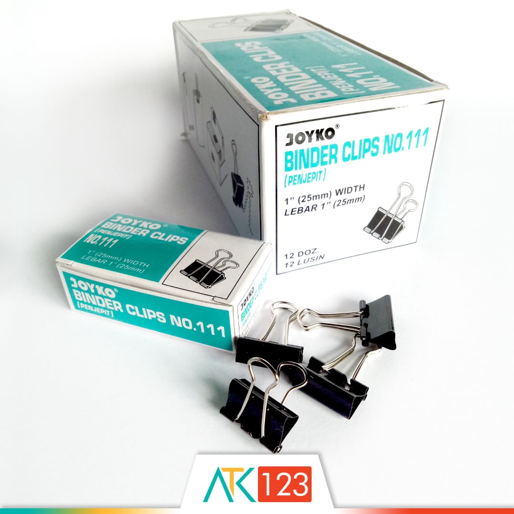 Jual Binder Clips Joyko No. 111 (25 mm) isi 12 Buah Shopee Indonesia