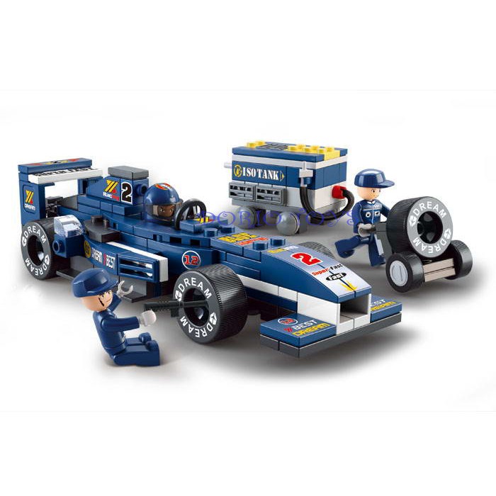 Jual Sa1 Sluban Brick Mobil Balap Formula One Series: Racing Car Blue ...