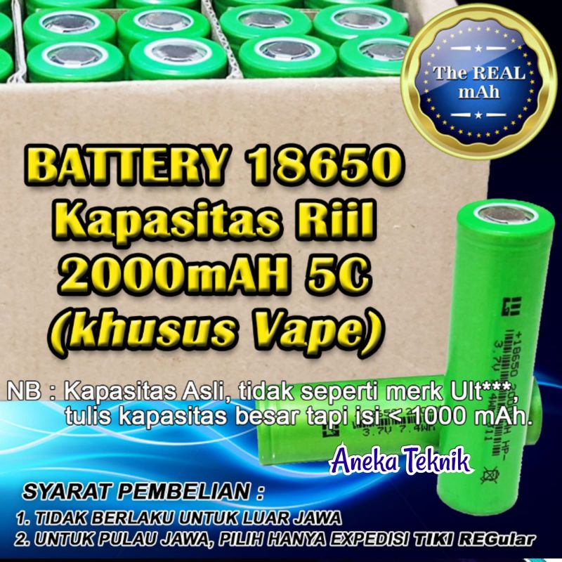 Jual Baterai Batre Battery Kapasitas Riil Mah C Khusus Vape Shopee Indonesia