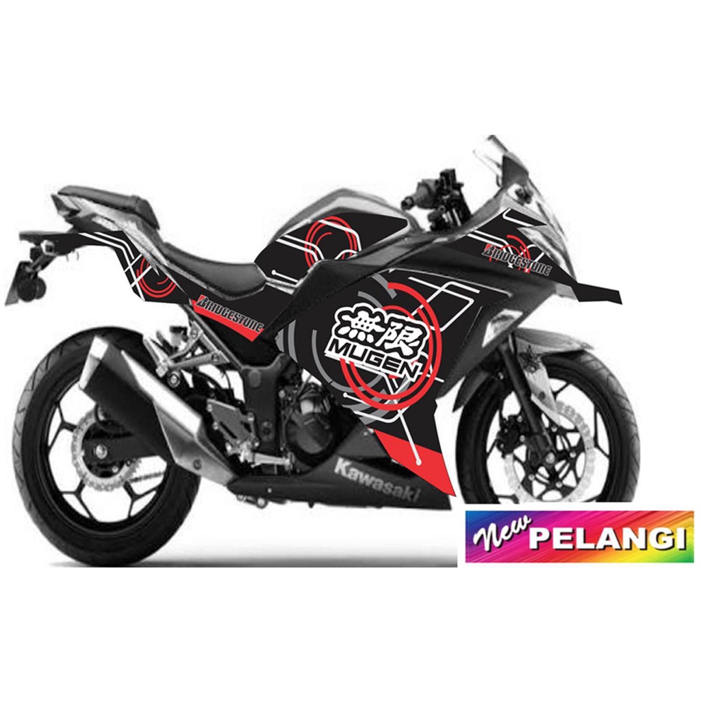 Jual Stiker Motor Decal Stiker Ninja 250 CC Fi Mugen Hitam | Shopee