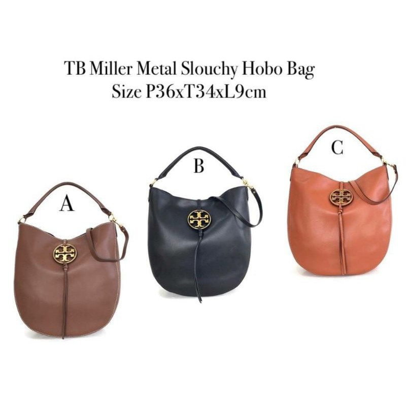 tory burch miller metal slouchy hobo bag