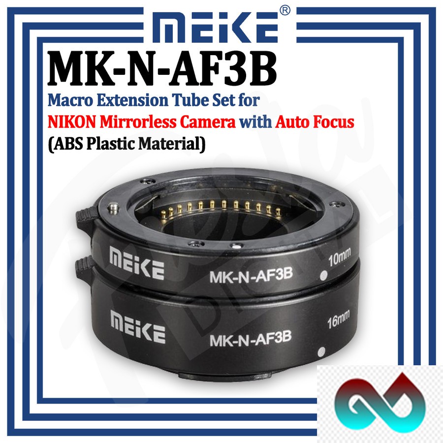 Kit Tubi Di Prolunga Meike MK-N-AF3B Per Nikon 1 – Macro AF Autofocus 10+16mm