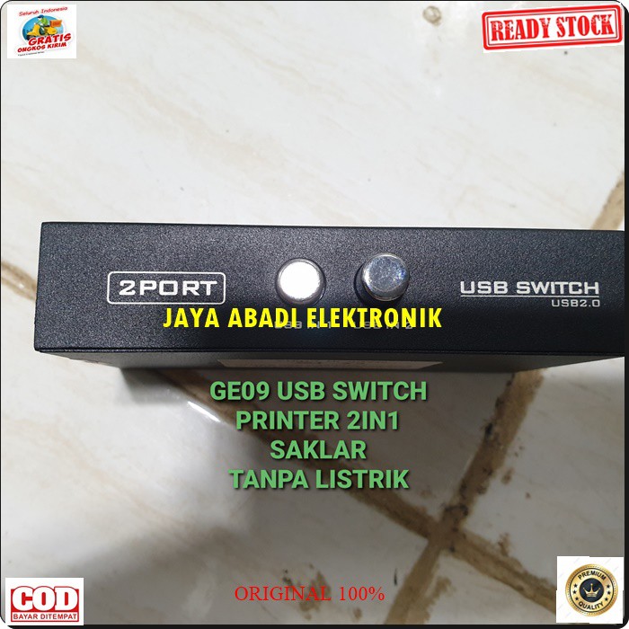 Jual G09 Pembagi printer 2in1 usb print 2port cpu pc laptop manual ...