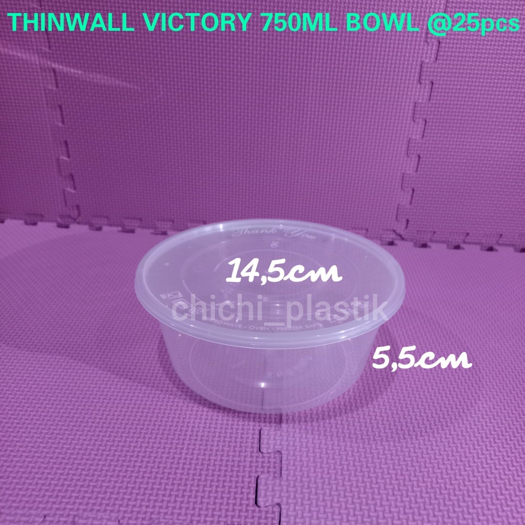 Jual Thinwall Food Container 750ml Bulat Bowl Victory Kotak Makan