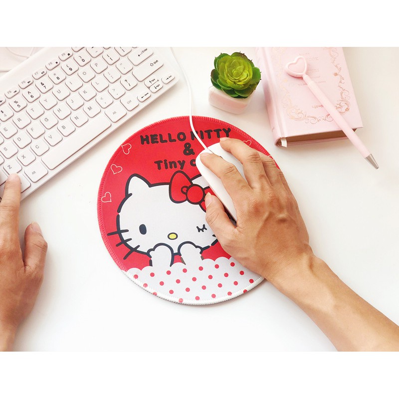 Jual Mousepad Bulat Hello kitty Doraemon My melody Twinstar Cinnamoroll ...