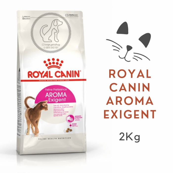 Jual Royal Canin RC Aroma Exigent 2Kg Dry Cat Food - Makanan Kucing ...