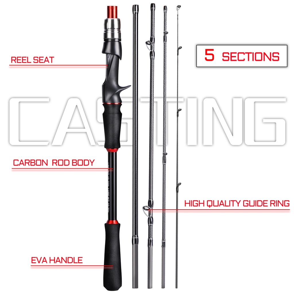 Jual Sougayilang Spinning Casting Fishing Rod 1.8m/2.1m Carbon Fiber ...