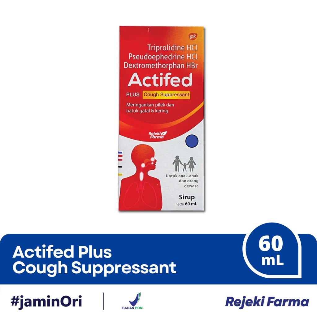 Jual Actifed Plus Cough Suppressant Sirup 60 Ml Merah Syrup Obat Pilek Shopee Indonesia