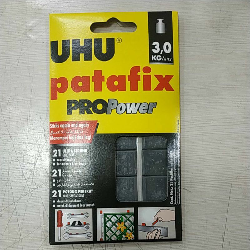 UHU patafix PROPower - ultra-strong, removable and reusable glue pads, 21  pcs, Glue pads, Adhesives