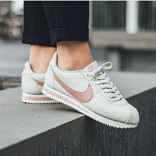 Jual Sepatu Nike Cortez Leather Light Bone Putih Hijau Abu abu tulang kulit premium original sneakers Shopee Indonesia