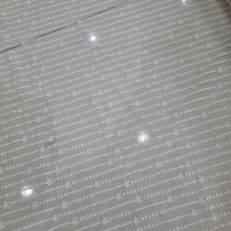 Jual Kain Brokat Tile KAIN Tile Motif Salur Love | Shopee Indonesia