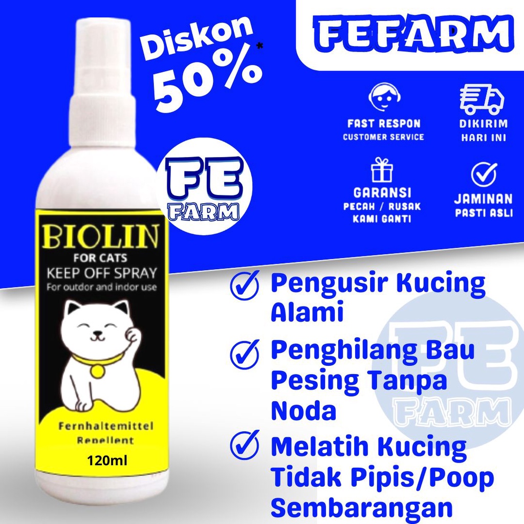 Jual Pengusir Kucing Cat BIOLIN 120 Ml Spray Anti Kucing Melatih Kucing