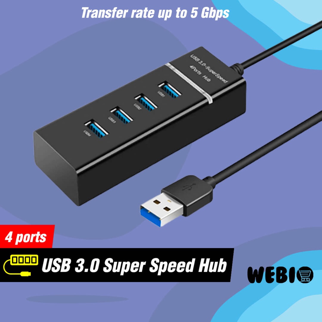 Jual USB Hub 3.0 High Speed 4 Port Colokan USB3.0 Laptop PC Komputer ...