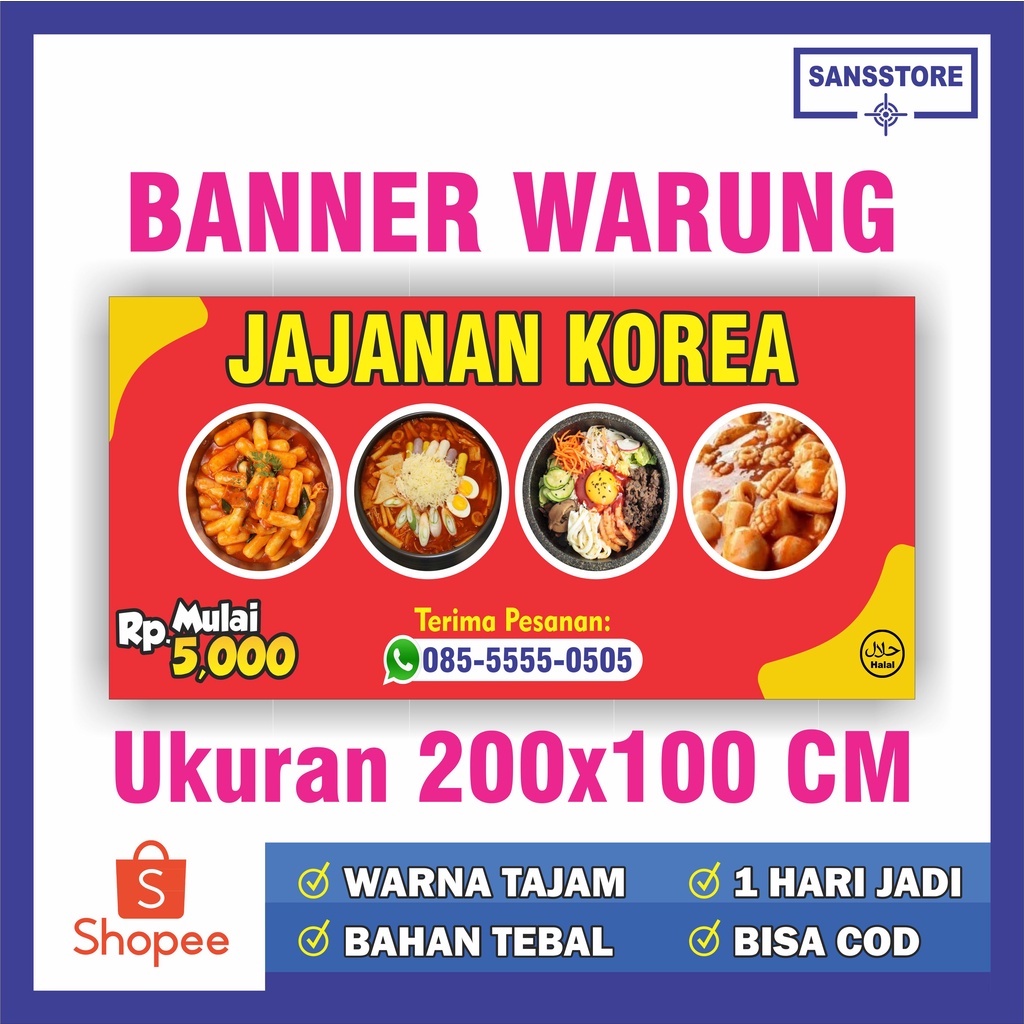 Jual BANNER JAJANAN KOREA BANNER WARUNG Shopee Indonesia