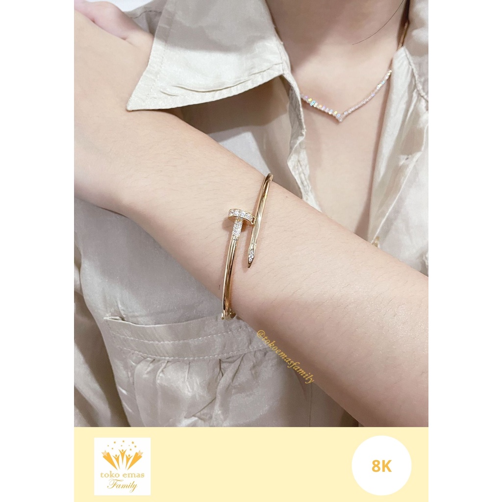 Jual Gelang Emas Kadar 375 (8K) Model Paku C*rt**r Berat 3 10 Gram an