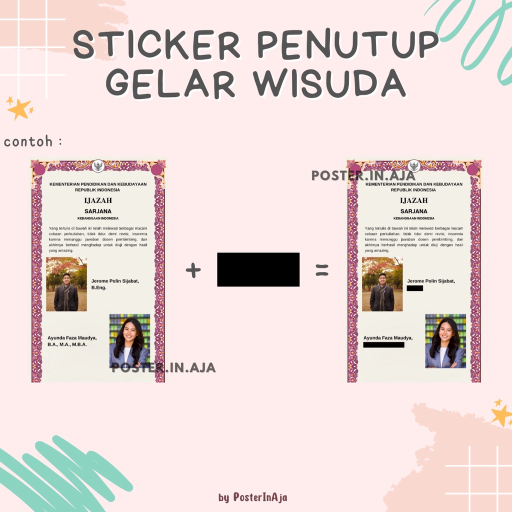 Jual Sticker Stiker Penutup Gelar untuk Banner Wisuda ke- LULUS an ...