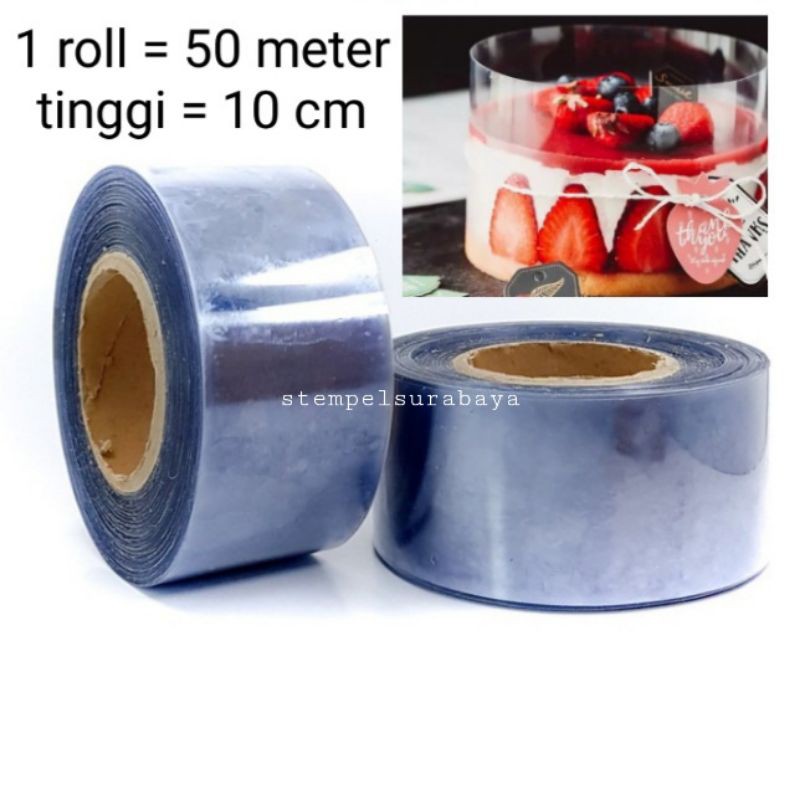Jual 50 meter x 10 cm mika roll cake mika tiramisu mika pinggiran cake ...