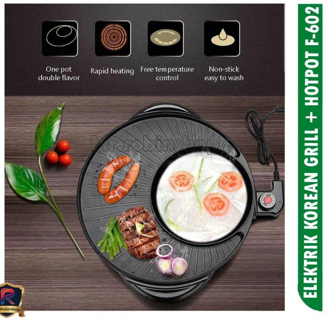 Jual Korean Grill Pan Electric Multifungsi 2in1 Hotpot BBQ