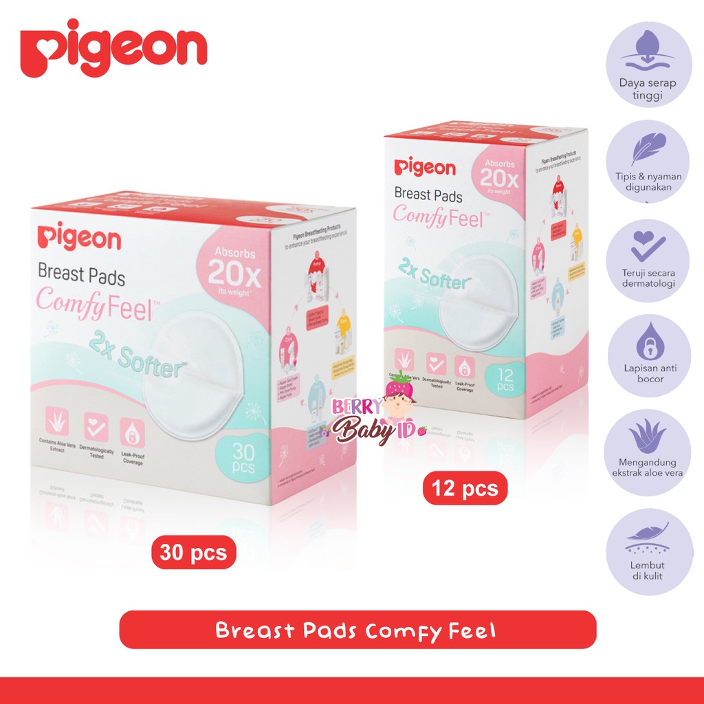 Jual Murah Pigeon Breast Pad Comfy Feel Bantalan Payudara - 12 Pcs
