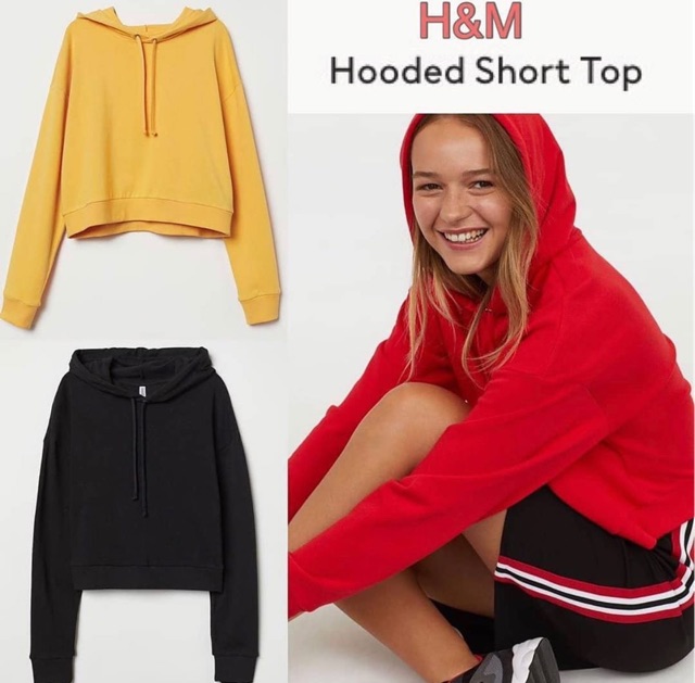 H and m on sale crop top hoodie