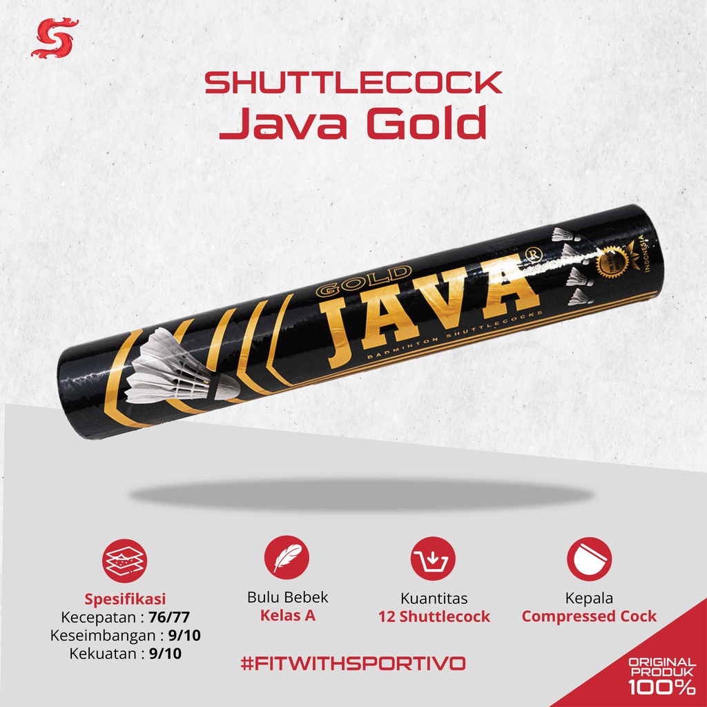 Jual Sportivo Java Shuttlecock Badminton Kok Bulutangkis Gold