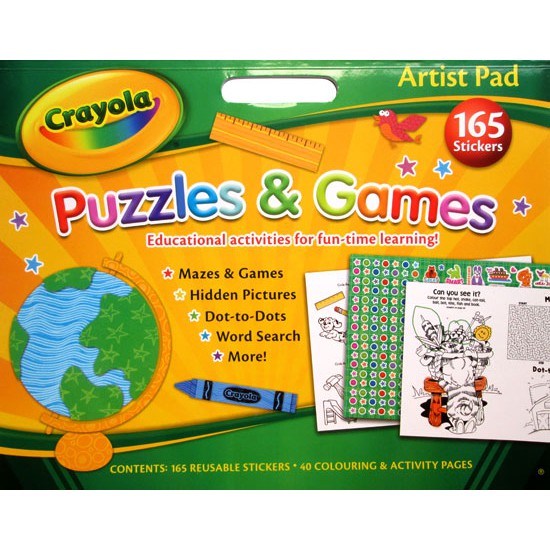Jual (PAD-ARTIST-CRAYO) Crayola Artist Pad Puzzles & Games with 165 ...