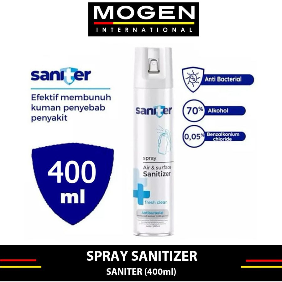 Jual SANITER Spray 400ml Disinfectant Anti Virus Bacterial Kuman ...