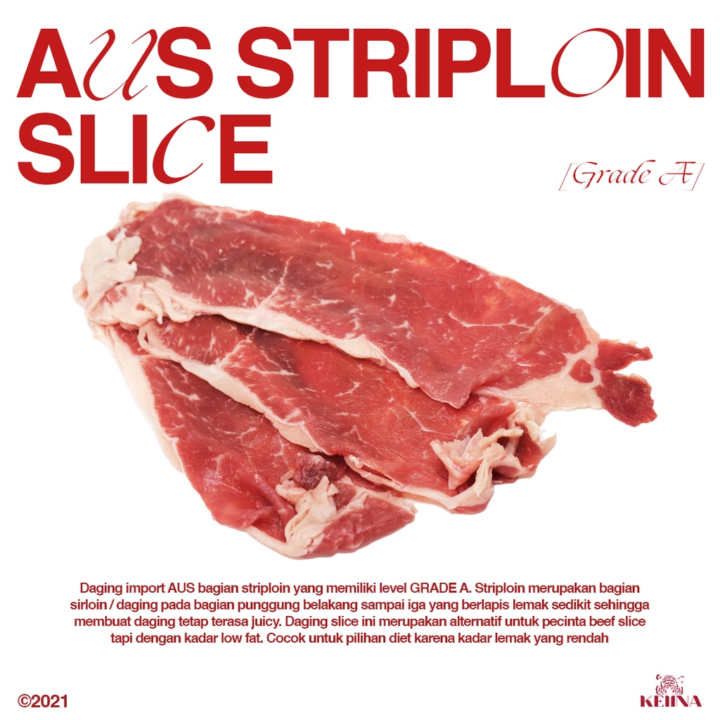 Jual Daging Sapi Beef Aus Sirloin Striploin Slice (GRADE A) Low Fat ...