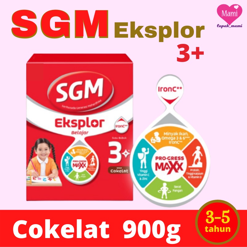 Jual SGM Eksplor 3+ Cokelat 900gr Susu Bubuk Formula Pertumbuhan Anak 3 ...