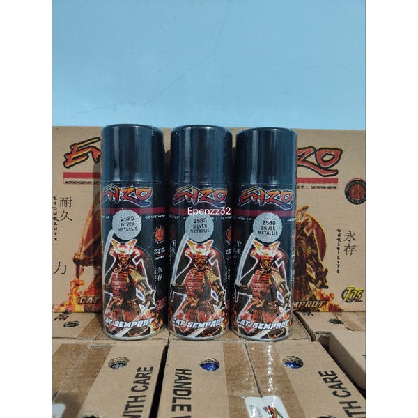 Jual cat motor semprot enzo 2580 silver metallic | Shopee Indonesia