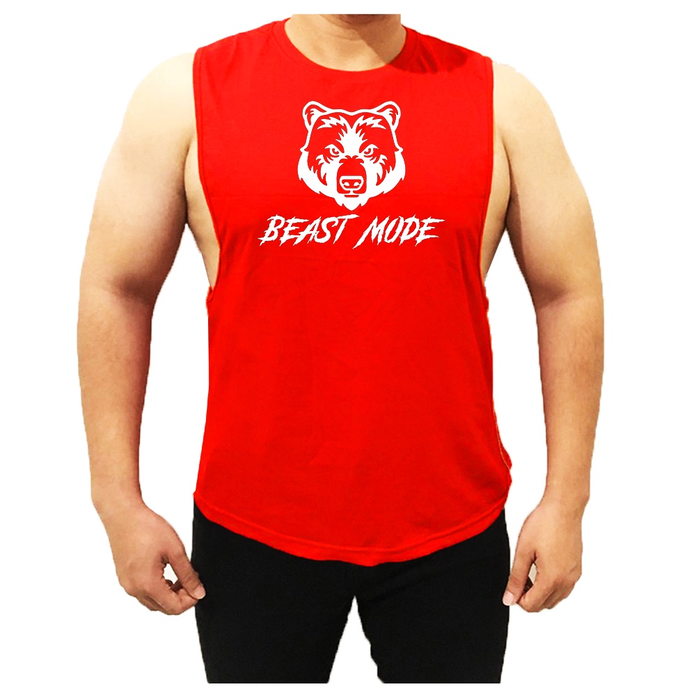 Jual Tangtop Lowcut deep cut bear mode beast fitness gym | Shopee Indonesia