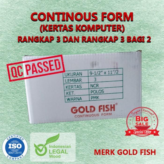 Jual KERTAS CONTINOUS FORM 3 PLY / RANGKAP 3 9.5