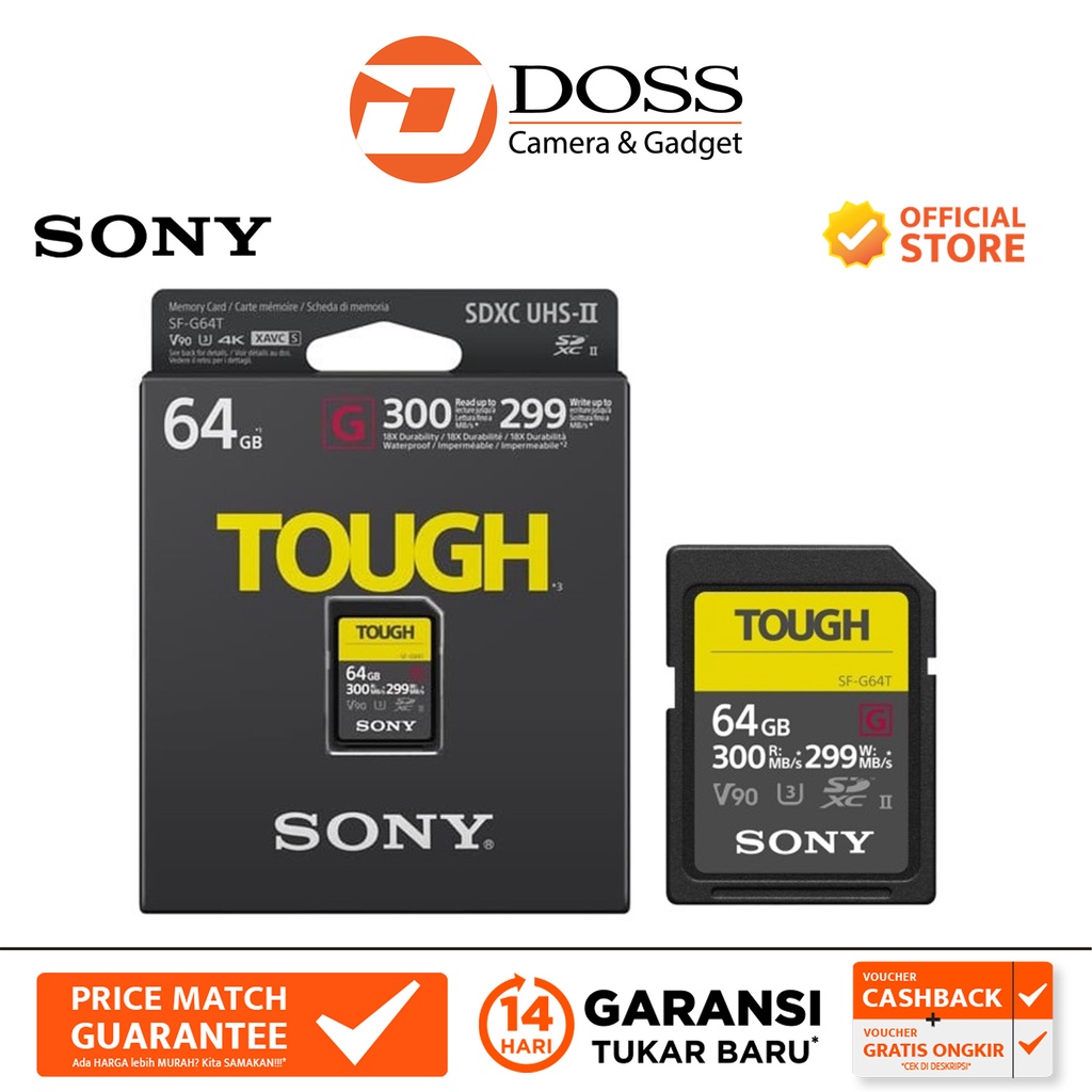 Jual Sony 64GB Tough SF-G Series UHS-II SDHC Memory Card | Shopee Indonesia