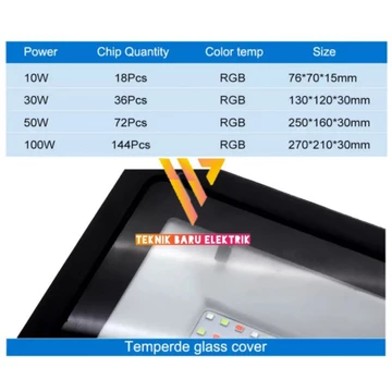 Lampu Sorot Rgb 50W Besar Warna Warni Tebal Emico Hias Taman Panggung Dekorasi Kamar Outdoor