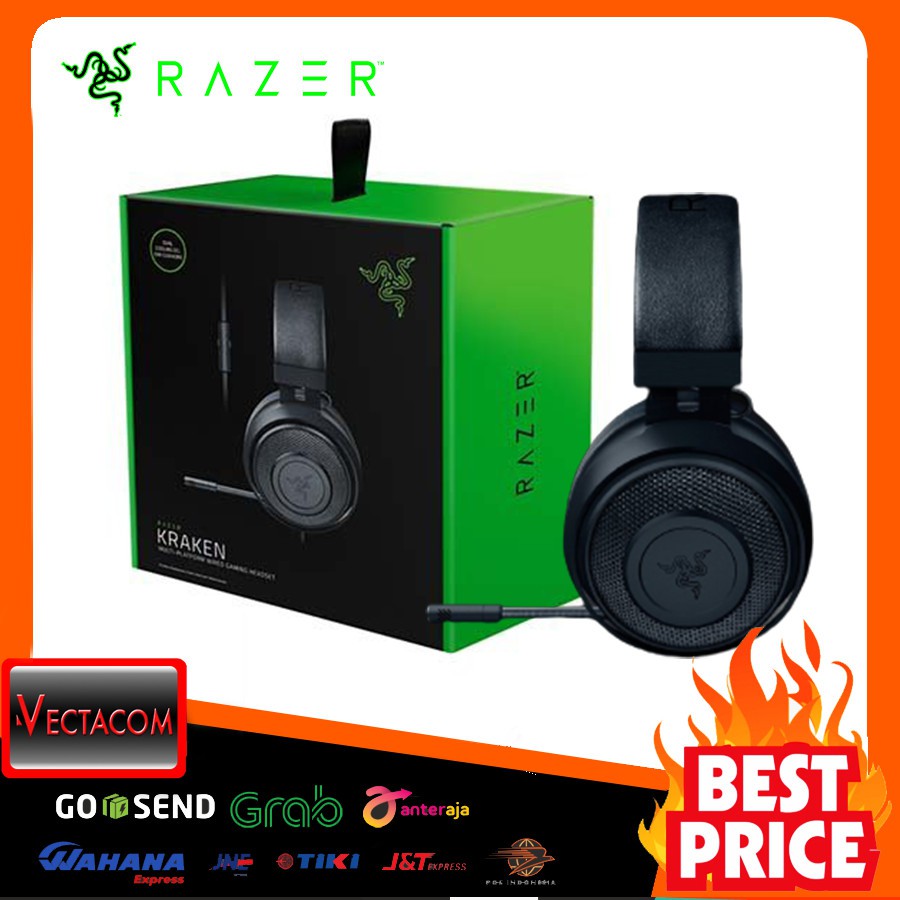 Jual Headset Gaming Razer Kraken Black Multi Platform Wired Shopee