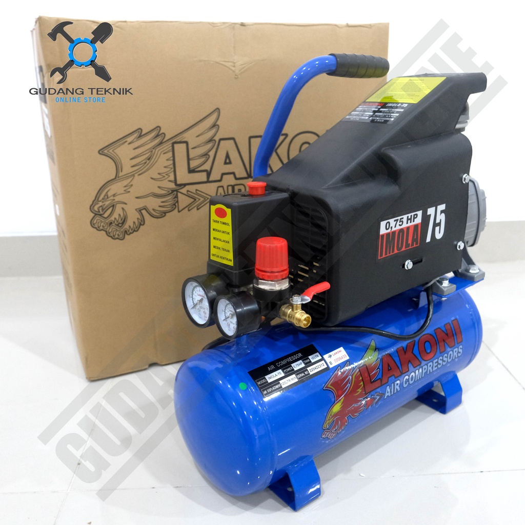 Jual Kompresor Angin 0.75HP LAKONI IMOLA 75 / Air Compressor 3/4Hp 10L ...