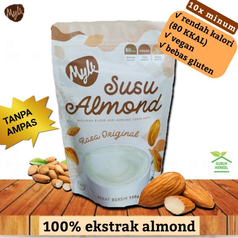 Jual Mylk Susu Almond Bubuk Tanpa Ampas 10 X Minum 150 Gram | Shopee ...