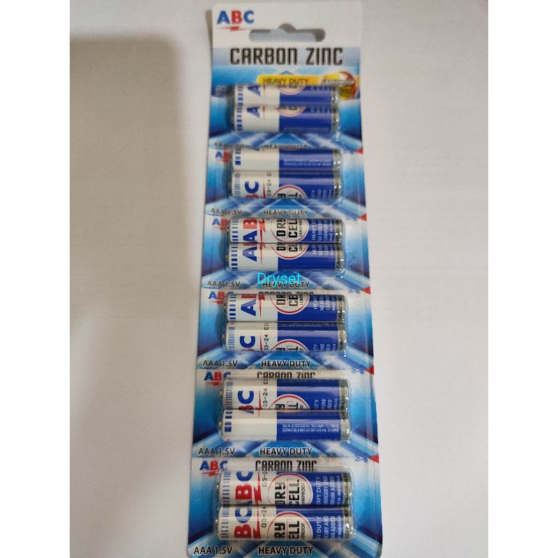 Jual BATERAI ABC AAA 1.5V BIRU R03 1 LEMBAR ISI 12 PCS | Shopee Indonesia