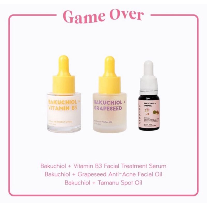 Jual Bloomka Game Over Bundle Set (Vit B3 serum + grapeseed + tamanu ...