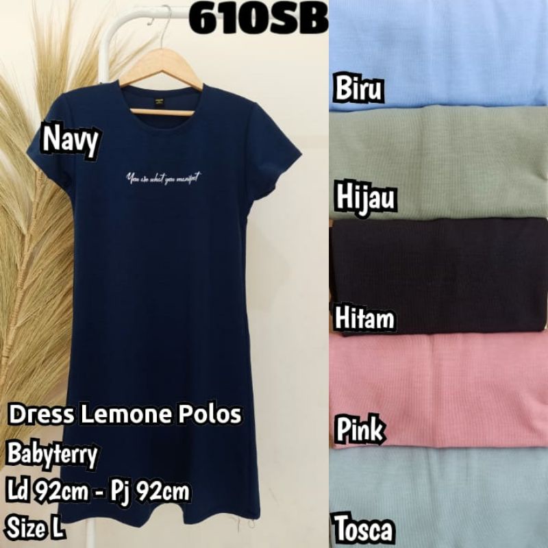 Daster Kaos Lemone Midi Dress Wanita