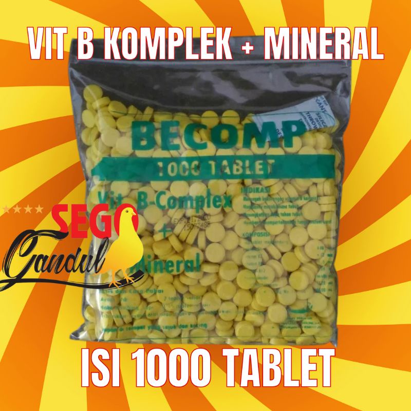 Jual Becomp Vitamin B Komplek Dan Mineral Kemasan 1000 Tablet | Shopee ...