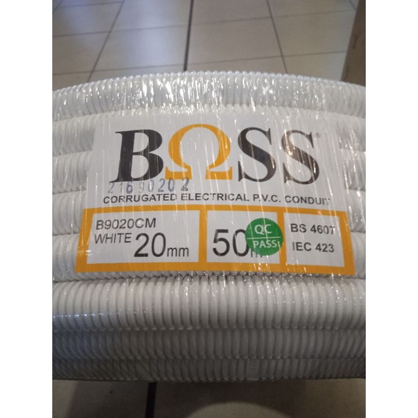 Jual Flexible Conduit Pvc Merk Boss Ukuran Mm X M Putih Shopee Indonesia